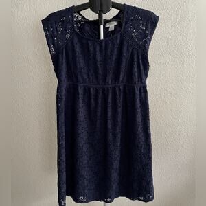 NWT Motherhood Maternity Navy Lace Sleeveless Dress Size Medium